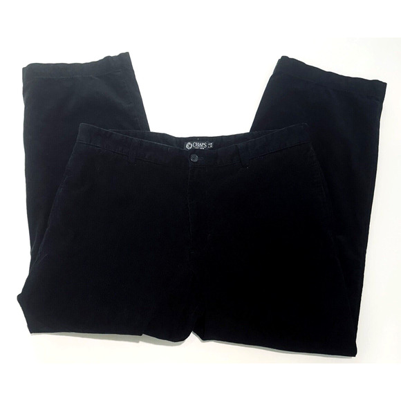 CHAPS MEN'S BLACK CORDUROY STRAIGHT LEG PANTS SIZE 38X30 - Picture 1 of 11